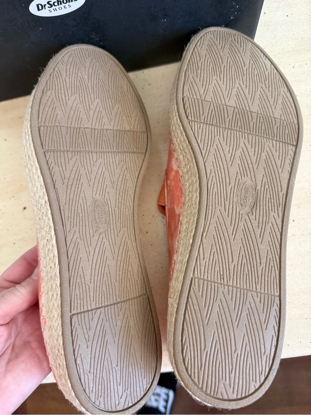 NIB Dr. Scholl's Coral Tie-Dye Platform Espadrilles 10M